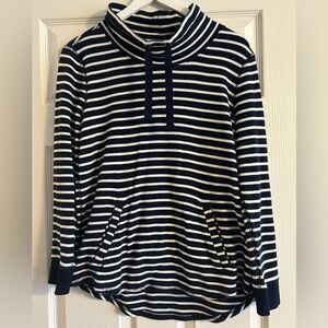 J. Crew Navy and White Striped Pullover
